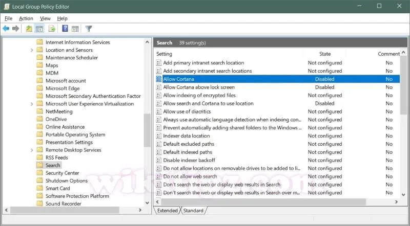 Disable Cortana trong Windows 10 bằng chỉnh sửa Group Policy