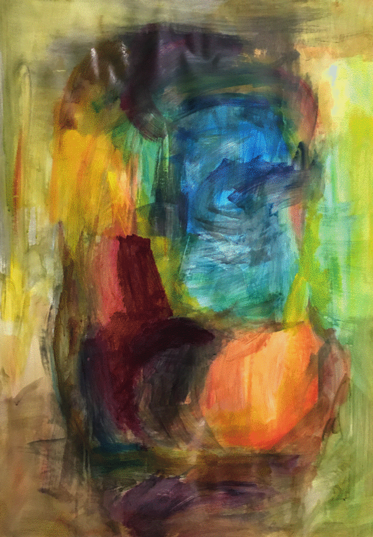 6 steps animation of the creation of the painting