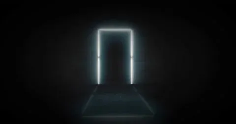 Spiritual glowing light frame of a door ... | Stock Video | Pond5