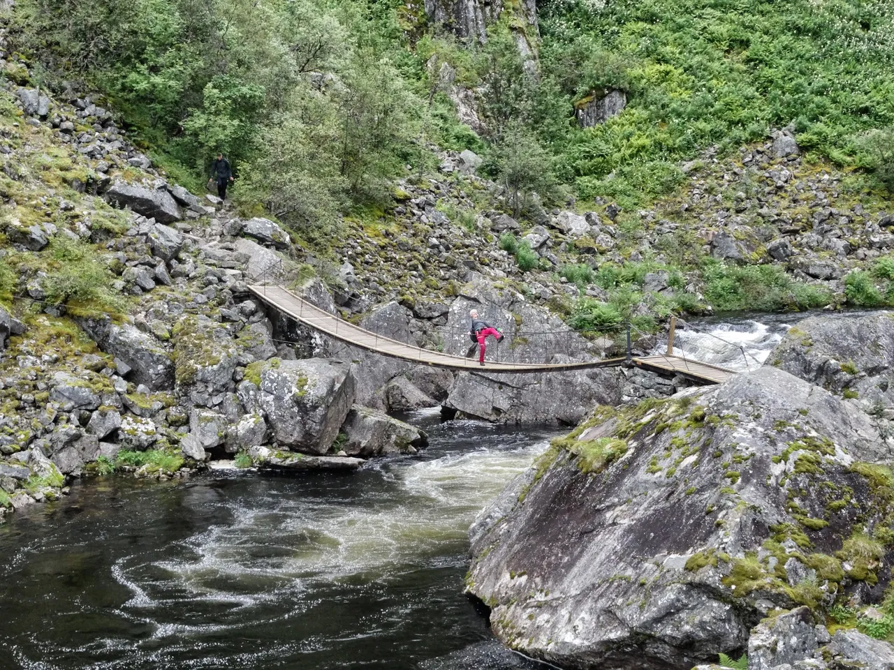 On a suspension bridge