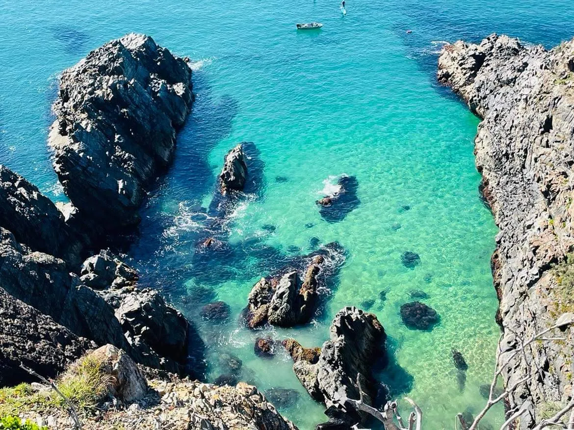 Hells Gates, the cove in the sandstone here has been created from years and years of weathering erosion.