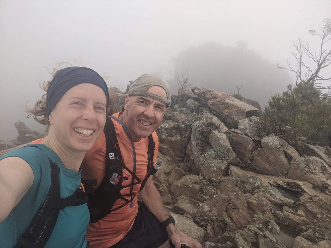 Not the view we had been hoping for but still, another peak climbed.