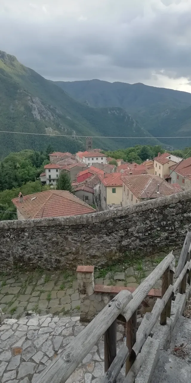 The view of the rooftops during the walk.