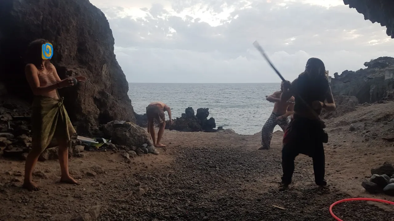 in front of the main cave