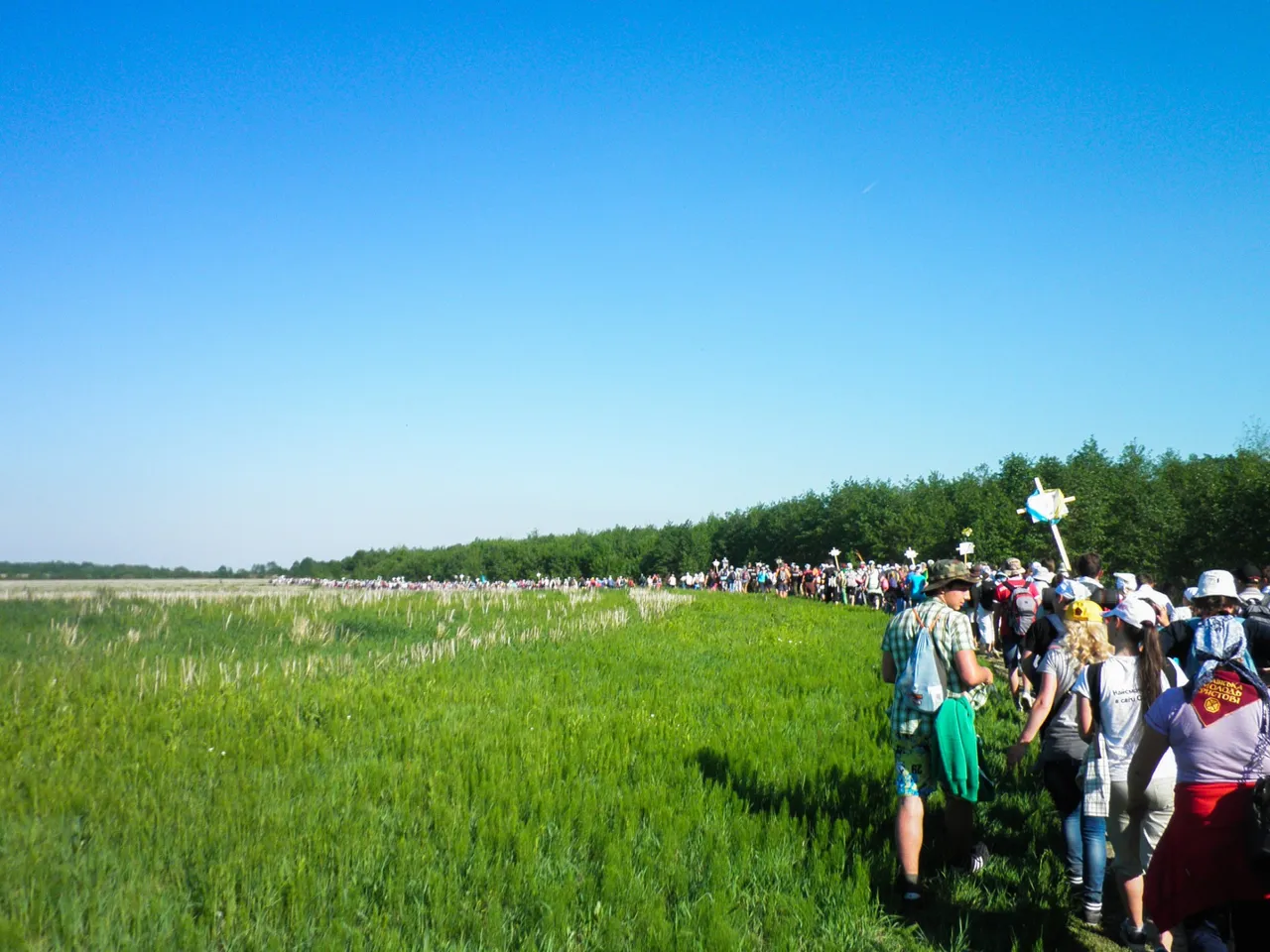 The first day of the pilgrimage was mainly on a dirt road