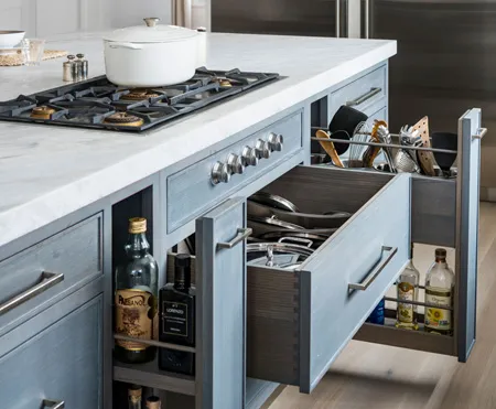 "Pots and pans drawers and pullouts"