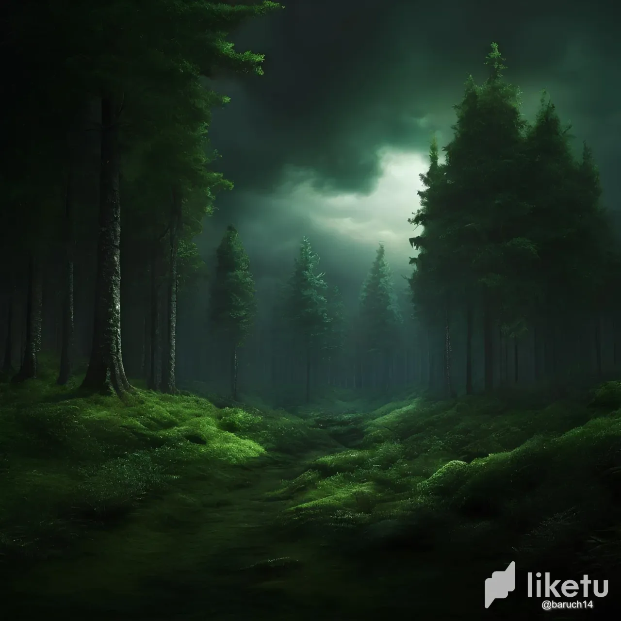 clrh2174w003qdjszb7o12on7_Leonardo_Diffusion_XL_green_forest_in_dark_background_8k_real_0_1.webp