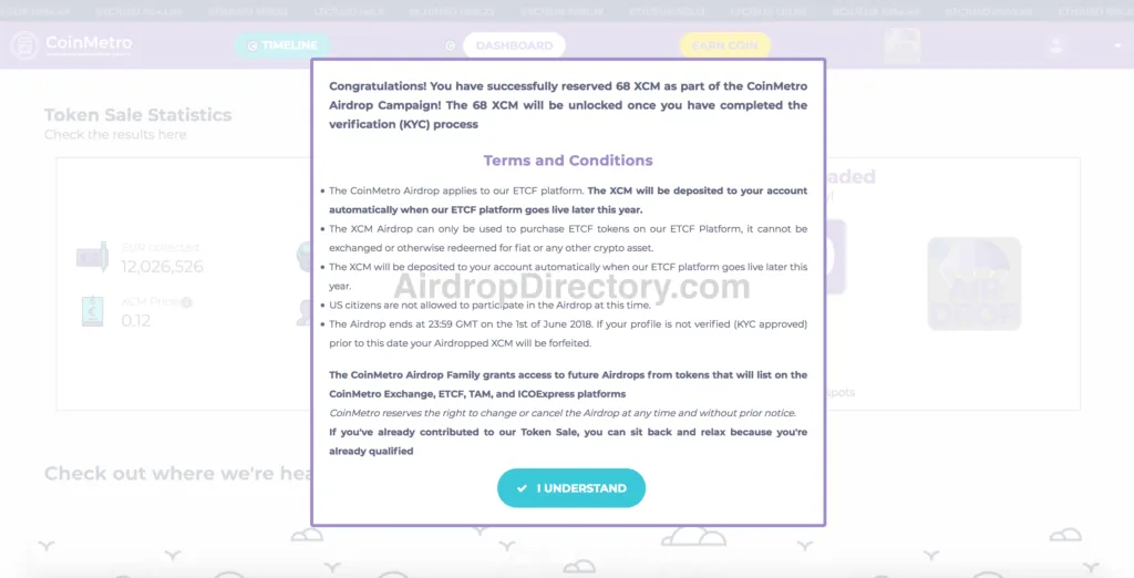 CoinMetro Airdrop Tutorial 12