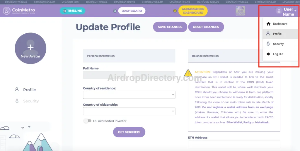 CoinMetro Airdrop Tutorial 15