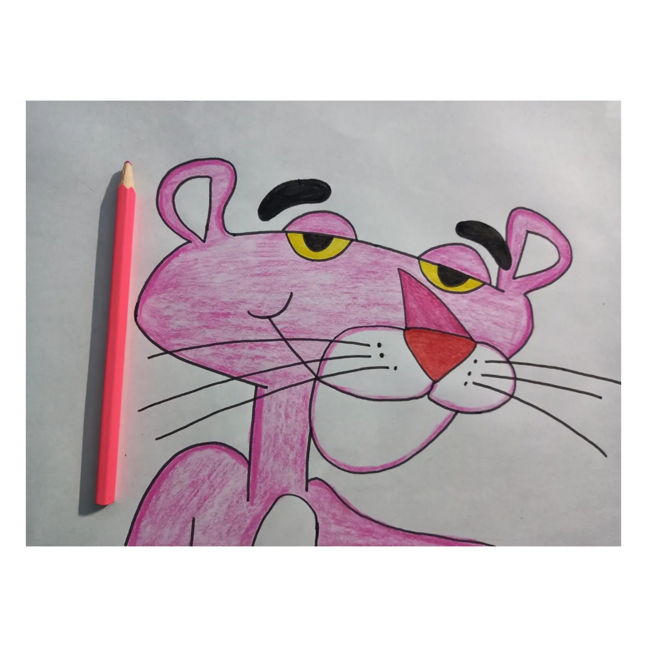 Original Production Cel and Matching Drawing of Pink Panther from Pink  Panther (1970s/80s)