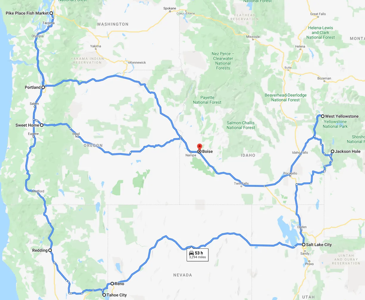 Camaro Travels Map.png