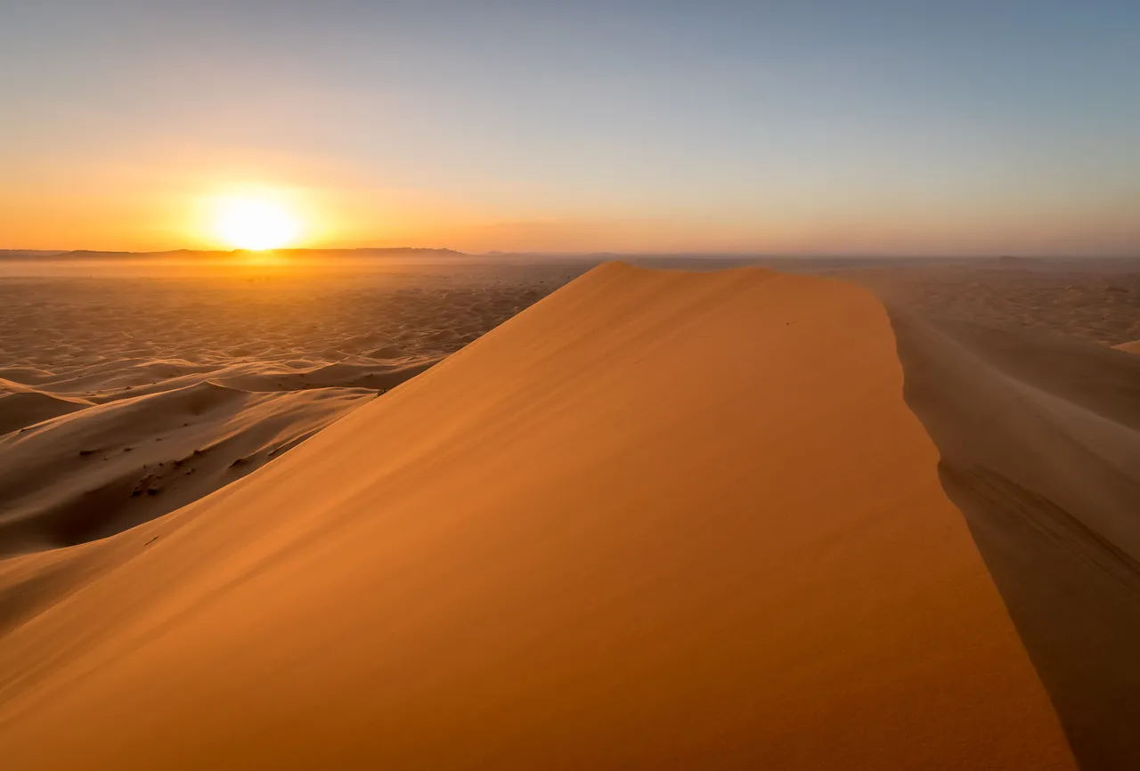 Sahara sunset near Merzouga
