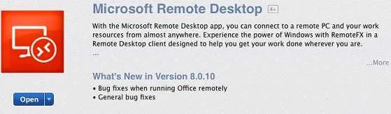 microsoft remote desktop app for max os x