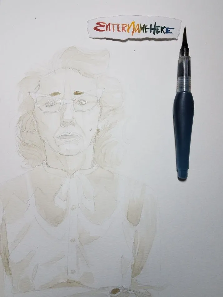 enternamehere-steemit-amscribbles-day12-portrait-woman-glasses-sepia-wash.jpg